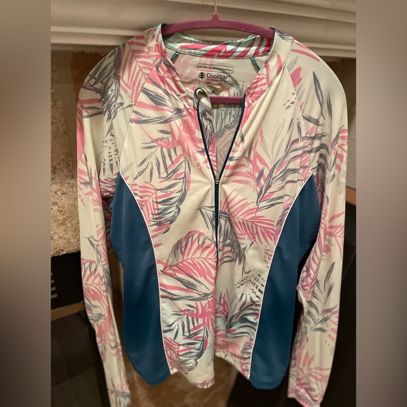 NWOT Coolibar UPF Sun protect womens Escalante Rash guard Jkt XL outdoorsy camp - Picture 1 of 7